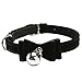 AKOAK Pet Dog Bowknot Lead Adjustable PU Leather Cat Kitten Collars with Bell Necklace Pup Dog Collars Bow Tie（Black）