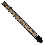 Souldier Custom GS0112BK05BK Handmade Persian Tapestry Guitar Strap, Black Gold