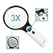 Bigger Magnifying Glass Handheld 3X 30X Magnifier with Light 3LED for Seniors Reading Map, Kids Hobbies, Jewelry Loupe, Watch Repair, Craft, Collection