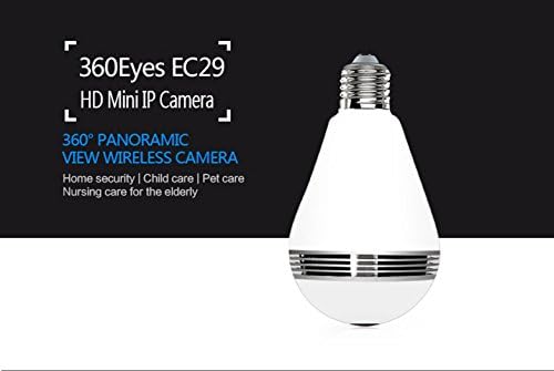 Trumpray 360-Degree Wireless Panaramic Camera – Usable as Home Surveillance IP Camera -1.44mm, 360 Degrees Lens - TF Card Storage Capability, Night Vision, two-way audio