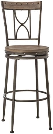 Hillsdale Furniture Paddock Swivel Bar Stool Height Distressed Brown