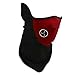 massmall Neoprene Winter Snowboard Ski Half Face Mask Soft Cotton Fleece Neck Ear Warmer Protection Vented Fitted Velcro Adjustable Close Biker Motorcycle Facemask (Red)