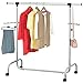 Tatkraft Falcon - Garment Rack 6ft, Clothes Rack on Wheels, Sturdy, Adjustable Length & Height, Chromed Steel