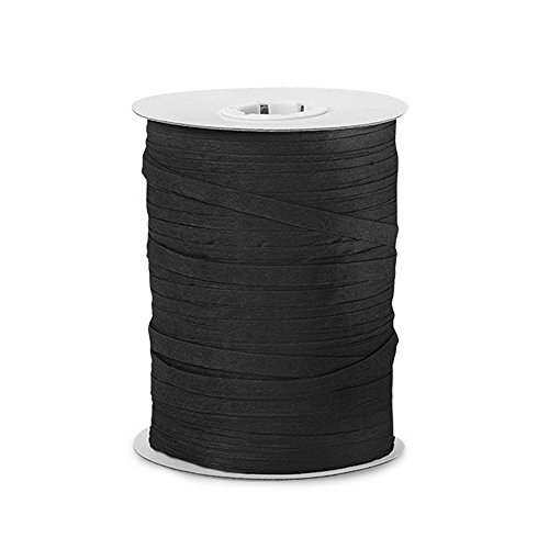 Natural Paper Raffia Ribbon in Black