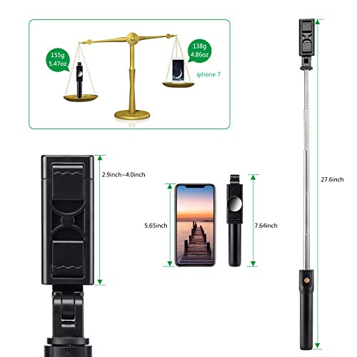 image for WIYFA Selfie Stick Tripod Stand Holder Extendable with Bluetooth Remot