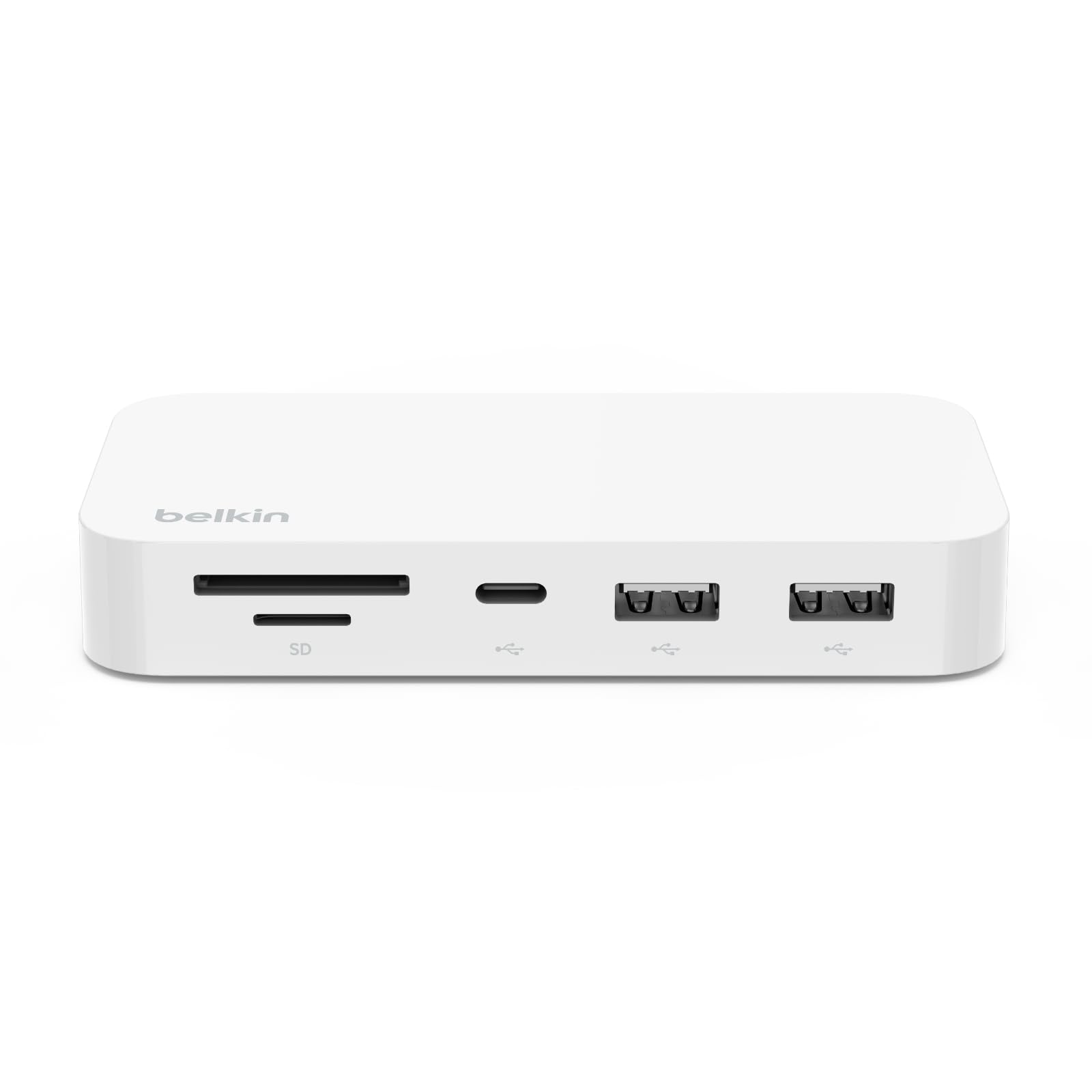 Photo 1 of Belkin USB-C 6-in-1 Multiport Hub with Mount, USB-C Docking Station with MicroSD Card Reader, Powered USB Hub, Compatible with MacBook, Chromebook, iMac, PC, and Other USB-C Devices - White