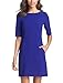 Berydress Women's Short Sleeve with Pockets Seamed Shift Dresses