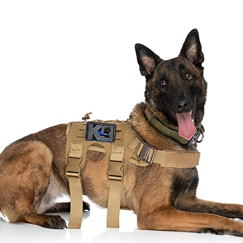 TACVEL K9 Crossbone Killer Attack Police Dog Patch, Hook and Loop Fastener Patch for Service Animal Vest (K9 Blue line)