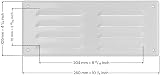 EUROPLAST 260x105mm White Metal Air Vent Grille Cover with Insect Mesh view 2