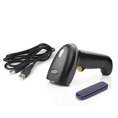 Wireless Barcode Scanner 433Mhz USB Handheld Bar Code Reader Scanners, Laser Automatic 1D Bar-Code Scanner with USB Receiver 328 Feet Transmission Distance for Warehouse Store Library Express