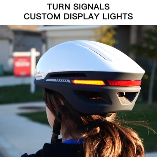 YOOJ® Smart Bike Helmet for Adults, Cycling Helmet for Men and Women with Bluetooth, Built-in Speakers, Auto Brake Blinker, Front and Rear LED Turn Signals Remote Control, USB Rechargeable