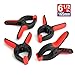 WORKPRO 4-piece Spring Clamp Set, 6-1/2-inch Nylon Clamps with Soft Bi-material Handle for Woodworking, Photography Studios and DIY Works