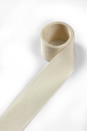 1buy3 Webbing made of polypropylene 20 mm wide, 4 metres long, Colour: 2 - Pale ivory | also 25mm, 30mm, 40mm or 50mm wide | in 4 metres or 12 metres | 30 colours