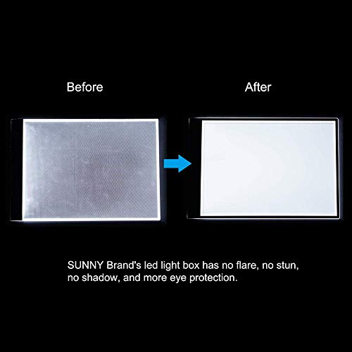 Tracing Light Box for Drawing A4 LED Light Box Tracer USB Power Cable Dimmable Brightness Ultra Thin Portable Light Pad for Artists Sketching Animation Designing 5D DIY Diamond Painting by SUNNY
