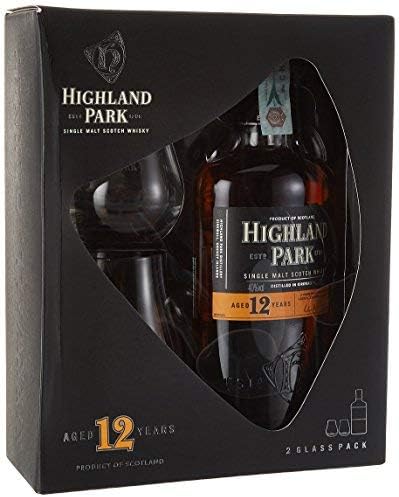 Highland Park 12 Year Old Single Malt Scotch Whisky with Glass Gift Pack, 70 cl