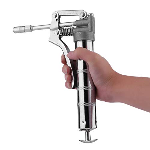 3oz Lubricating Cartridge Safe Working Pressure 3500PSI Pistol Grip Mini Hand Grease Gun Chrome-Plated Grease Gu