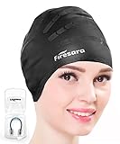 Swim Cap for Long Hair, Firesara Silicone Swimming Cap for Adult Mens Womens Ladies Girls Youth Kids Childs Keeps Hair Clean Ear Dry with Nose Clip