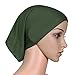 Weixinbuy Women Hijab Cap Under Scarf Bone Bonnet Head Cover Up Army Green