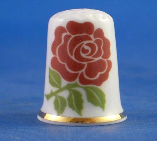 Porcelain China Collectable Thimble - National Emblem of England -- Free Gift Box