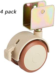 MU Ruedas Cuna T Soporte Silencioso de Caucho Ruedas Gemelas Las Ruedas