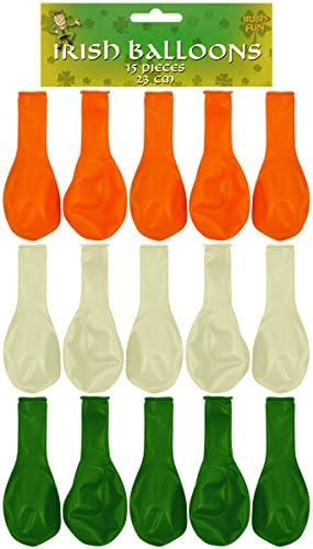 Bag of 15 Green Orange White Irish Party Balloons St Patricks Day by Hendbrandt