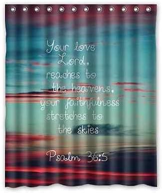 Fantastic Bath Waterproof Arrival Bath Curtain Bible Verse Custom Shower Curtain Personalized Standard Size 60 X 72 Inch With Hooks Accessories