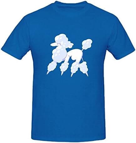 Blue Cotton Candy Poodle Fun Tee Shirts For Men Blue