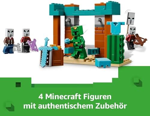 Minecraft Die Illager-Wüstenpatrouille - Gaming Spielzeug mit Figuren, darunter EIN Plünderer, EIN Vindikator und EIN Kaktusritter - Gamer Geschenk für Jungen und Mädchen ab 7 Jahren - 21267