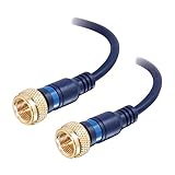 C2G 27228 Velocity Mini-Coax F-Type Cable, Blue (12 Feet, 3.65 Meters)