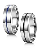 Jstyle 3Pcs Stainless Steel Fidget Band Rings for Women Mens Cool Spinner Rings 6/8MM Wide Wedding Pormise Band Ring Set