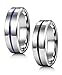 Jstyle 3Pcs Stainless Steel Fidget Band Rings for Women Mens Cool Spinner Rings 6/8MM Wide Wedding Pormise Band Ring Set