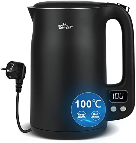 1.7L 304 Edelstahl Mit 11 Temperaturen Wasserkocher,1800w Trockenaufschutz, Doppelter Verbrühungsschutz, Bpa Frei, Lcd Anzeige Precision Control, Temperatureinstellung (40°C-100°C)