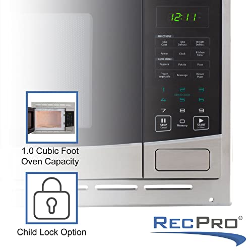 RecPro RV StainlessSteel Microwave 1.0 cu ft. With Trim Package