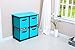 Homebi 4-Drawer Storage Chest Shelf Unit Storage Cabinet Multi-Bin Organizer with Removable Non-woven Fabric Bins in Turquoise,25