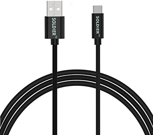 USB-C to USB-A [SOLDIER] Data Charging Cable (5ft) for Samsung S8, S8 Plus, new MacBook, ChromeBook Pixel, Nexus 5X, Nexus 6P, Nokia N1 Tablet, OnePlus 2, Asus Zen AiO, and Other USB C Devices-Black