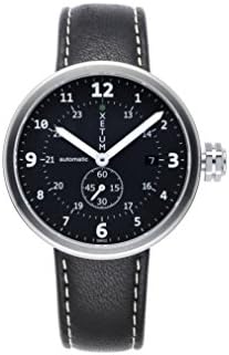 Xetum - Tyndall Automatic Watch - Black Dial, Black Leather Strap
