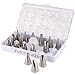 FancyBakers 17 Piece Cake Decorating Tip Set, Kit includes 16 of The Most Popular Stainless Steel Tips, Reusable Coupler & Storage Case Also for Pastry & Icing Cup Cakes