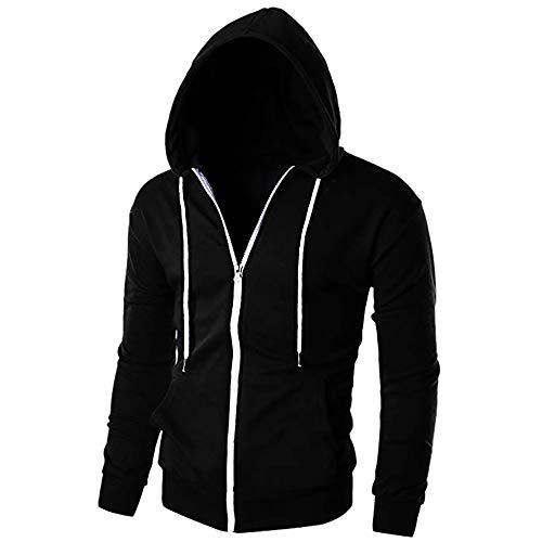 Clearance!Men's Darawsting Polid Slim Fit Long Sleeve Zipper Hoodie Pocket Outwear - Thumbnail 6