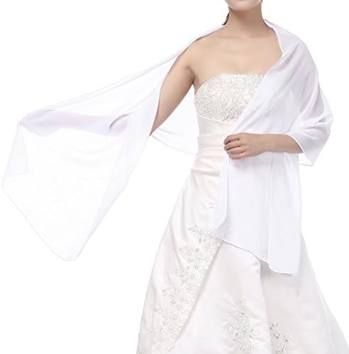 Yesdo Sheer Bridesmaid Shawls Evening Wraps for Prom Party White