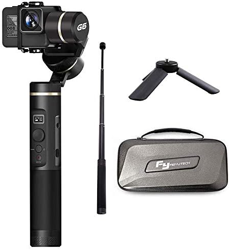 Feiyu G6 3-Axis Splash Proof Handheld Gimbal, Wifi Bluetooth Connection OLED Screen Elevation Angle Handheld Gimbal for GoPro Hero 6/5 / 4/3 /Session, Sony RX0, Yi Cam 4K,AEE Action Camera