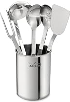 All-Clad TSET1 Stainless Steel Kitchen Tool Set Caddy Included, 6-Piece, Silver