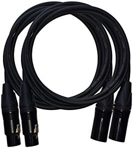 2 Units| 6 foot | Mogami 2552 | Neutrik Gold Pin XLR NC3XX-B Male to Female| Mic or Patch Cables