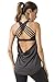 Queenie Ke Womens Sport 2 in 1 Tank Top Criss-Cross Straps Wild Tank Size S Color Black Pro
