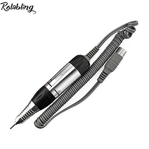 Rolabling Nail Drill Handpiece Electric Nail Drill File Machine Replacement Pen Manicure Pedicure Bit Tool (Black)