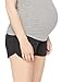 Motherhood Maternity Women's Maternity French Terry Underbelly Short, Solid Black, Large