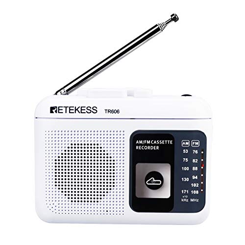 Retekess TR606 Radio Portatile FM AM Radio con Riproduzione di Cassette Registratore Vocale