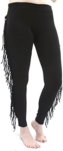 SWEET VIRTUES Women's Felicity Side Fringe Cotton-Spandex Legging