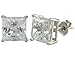 Kezef Sterling Silver Stud Earrings for Women & Men - Premium CZ S925 Hypoallergenic Earrings for Sensitive Ears - 14k White Gold - Size 3mm