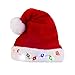 JOYIN Blinking Light-up Plush Red Santa Hat + Blinking Light-up Elf Hat for Christmas Holiday Party, Ugly Sweater Party