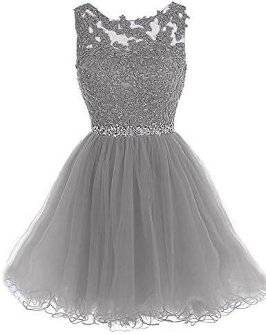 WDING Short Tulle Homecoming Dresses Appliques Beads Prom Party Gowns
